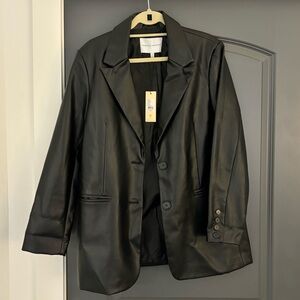 $468 Rebecca Minkoff Faux Lambskin Blazer Women's Size M, NWT